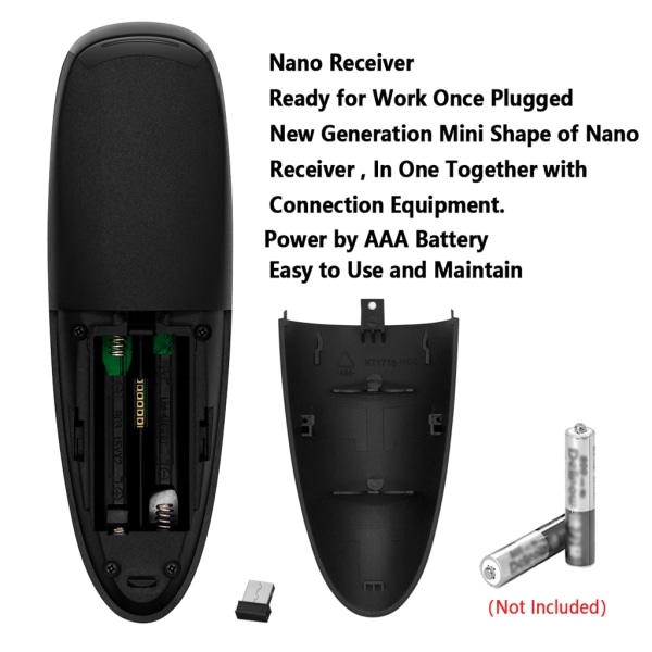 G10S Pro Röststyrning 2.4G RF Trådlös Air Mouse Gyroscope Trådlöst för Smart Remote Bakgrundsbelyst För Android TV Box PC