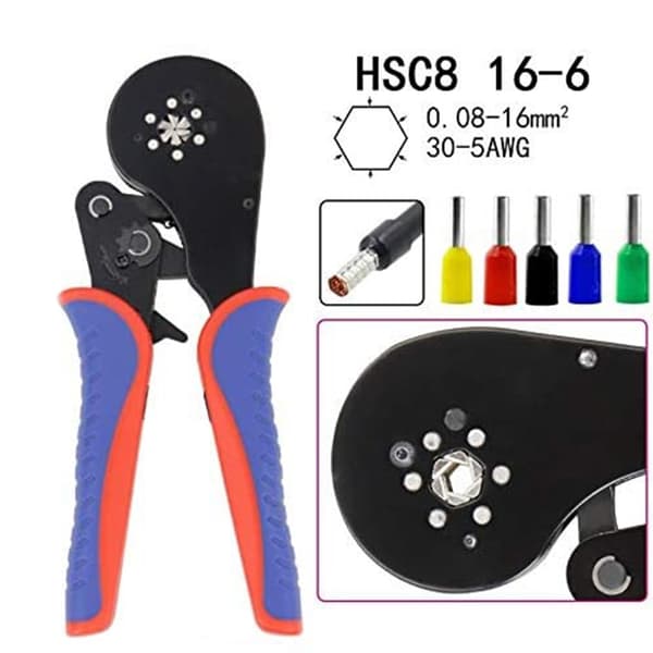 Ferrule Crimping Tool Kit Professionel Selvjusterende Skralde Wire Crimping