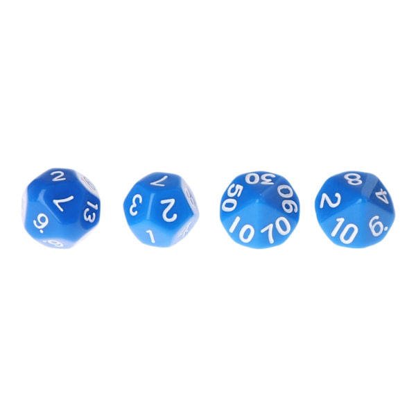 12 st/set flersidig polyhedral tärning D4 D6 D8 D10 D12 D20 D24 D30 D60 Dungeons Blue