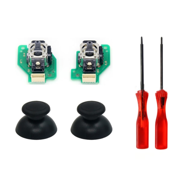 Venstre Højre Analog Joystick Thumb Stick Sensor Modul Tommelpindshætte Reparationsdelsæt til WiiU Gamepad Controller
