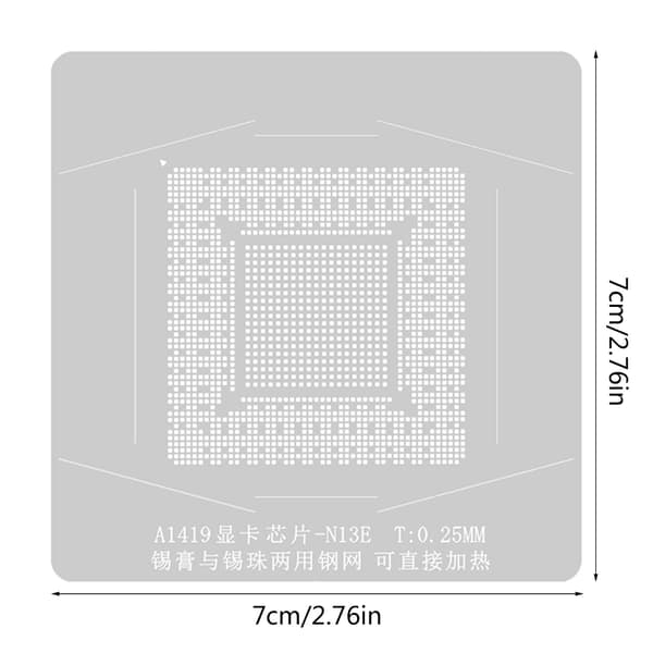 AMD GPU A1419 A13E SRLG4 BGA Reballing Stencil Kit Grafikchip GPU Pasta