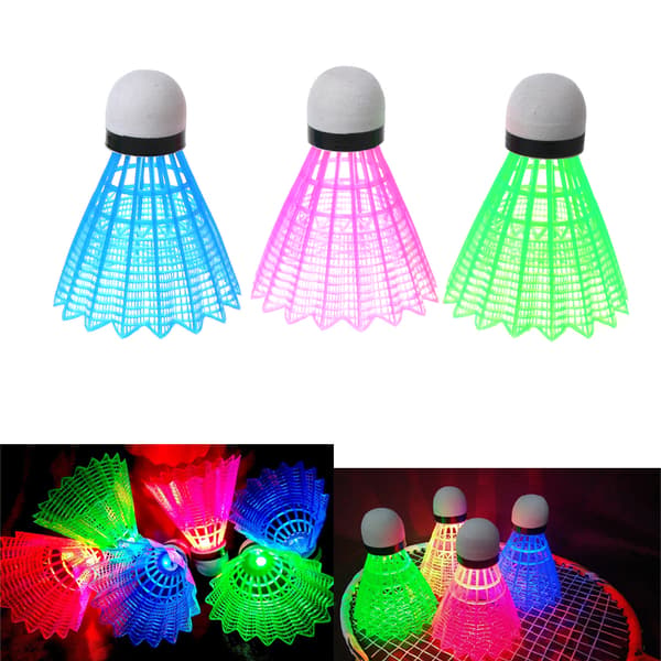 3 st/set Utomhus LED Badminton Airshuttle Plastbollar Vindbollar