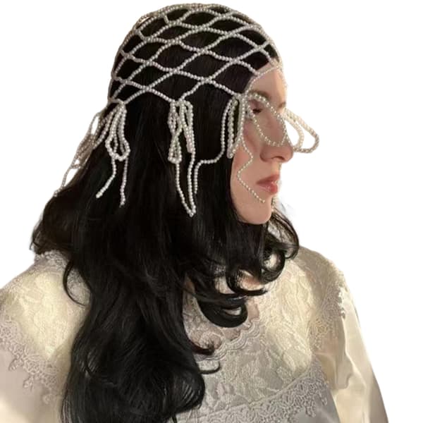 Faux perlehodekjede til bryllupsstyling og bilder
