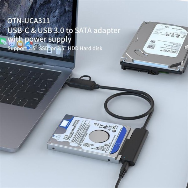 USB3.0 Typ C till SATA-adapterkabel 5 Gbps höghastighetsdataöverföring SATA-omvandlare för 2,5'' HDD SSD-enheter null - UCA311 model