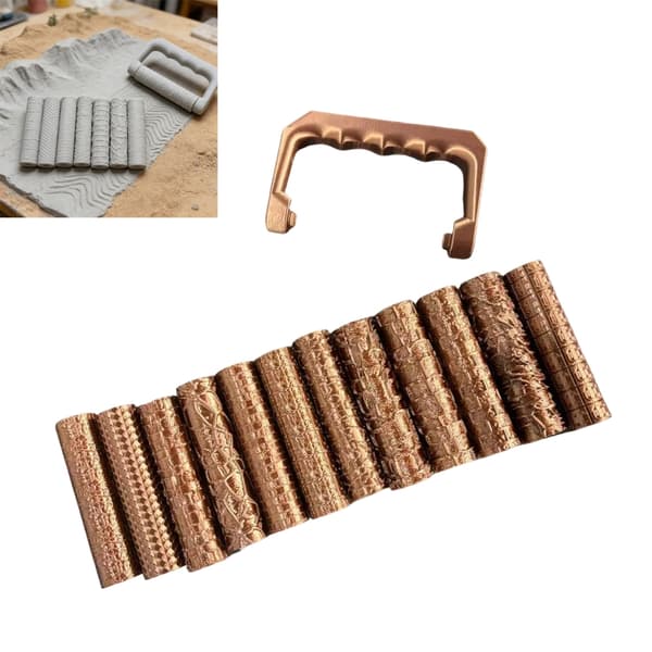 Mini Scene Texture Roller Set med 12 ruller og håndtaksverktøy