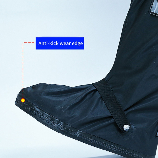 Vattentäta motorcykelskoskydd Slitstarka regnstövlar Bekväm att bära för motorcyklister Håll dina skor torra och säkra White M