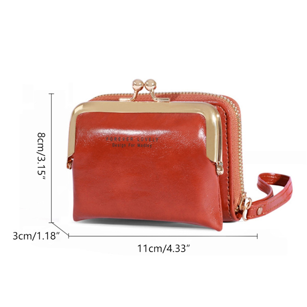2023 Wristlet Wallet Monipaikkainen PU-luottokortti Pankkikortin haltija Nainen Tyttö Brown