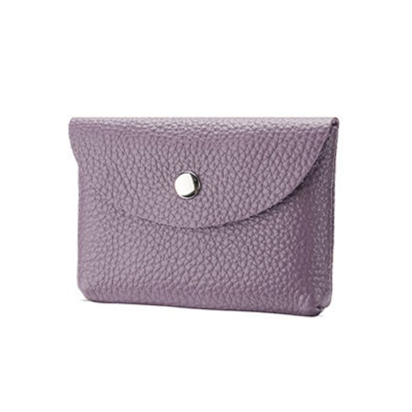 Mode läderkort Hållare Plånbok Byte Pocket Myntväska för män kvinnor Purple Single layer