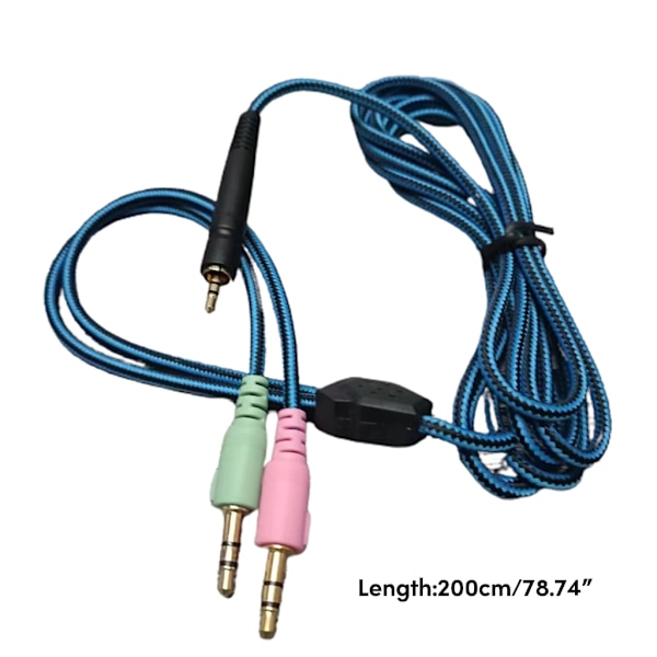 Nylonflettet UNP PC-kabel til Sennheise Game One GSP350 GSP600 Headsets