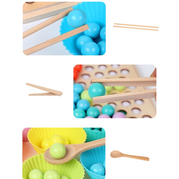 Pedagogisk kuleklemme for trepinnebrettperlespill