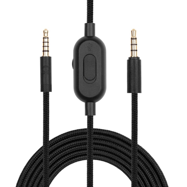 Flätad kabelförlängningssladd för GPRO X G233 G433 headsettråd med mute volymkontroll Korrosionsbeständig kontakt