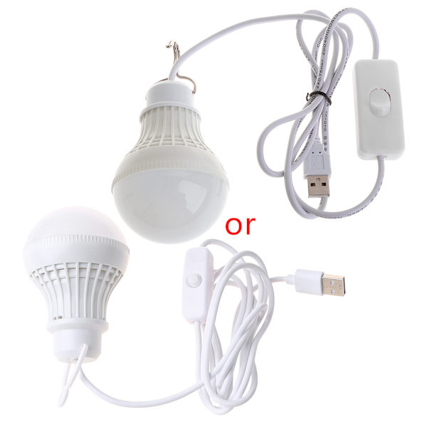 5W 10 LED Energibesparende USB Pære Lys Camping Hjem Natlampe Krogkontakt