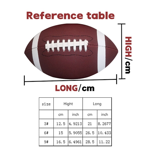 Amerikansk fotboll fotboll boll tävling boll uppblåsbara fotbollar Rugby number 3