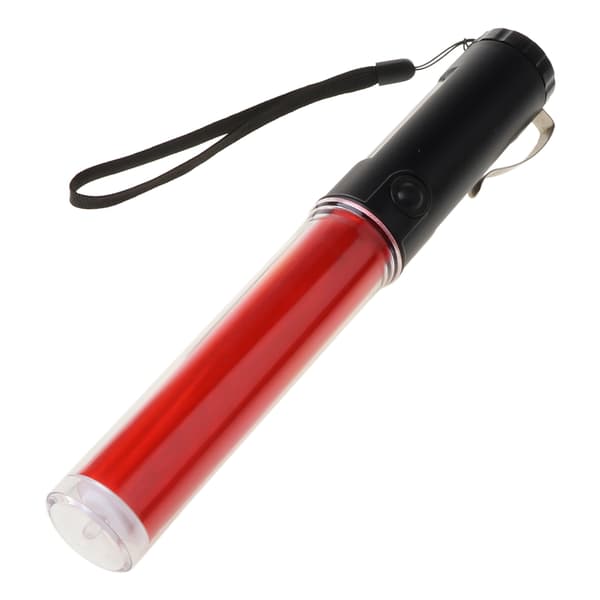 Kraftig LED Lommelygte Plastik Trafikstav Torch 4 Tilstande til Blizzard Flash