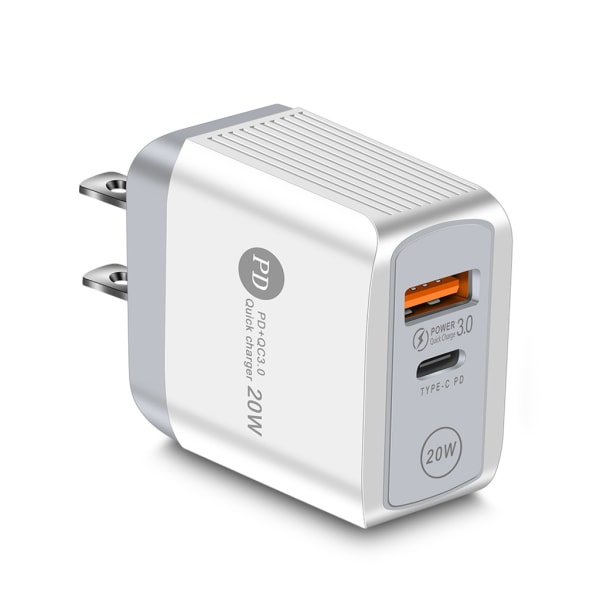 USA/UK/EU-kontakt för QC 3.0 PD USB -laddare 20w Typ C Snabbladdare Power Resetelefon Laddning för huvudtillbehör