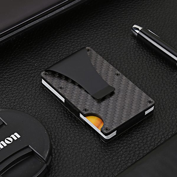 Kolfiberplånbok, Money Clip, RFID-plånböcker, Kreditkortshållare, Metallplånbok