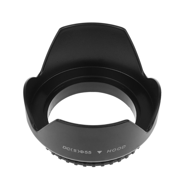 55 mm skruvad blombladssolskydd motljusskydd för Nikon DSLR-kamera