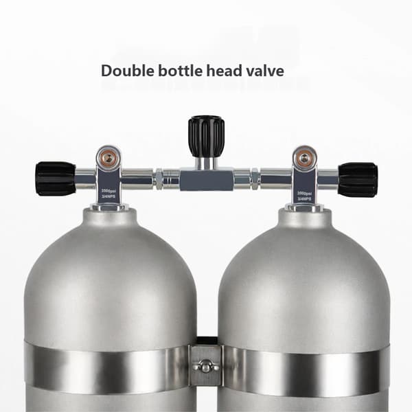 Professionell dubbel tankventilset vänster höger hand dykutrustning