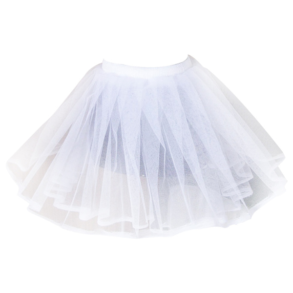Kvinner Barn Hvit Hard Mesh Kort Underkjole Dobbeltlag Jente Lolita Tutu Sk
