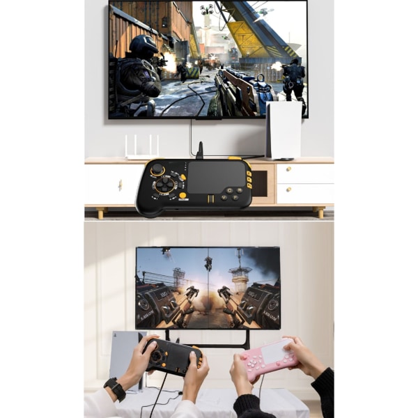Kabelansluten USB -spelpekplatta med tangentbord och musfunktioner, styrplatta för spelkontroll för Xbox Series X|S, Xbox One, PS5 Pink