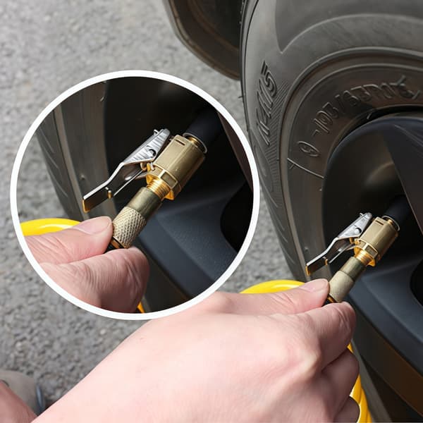Mässing Låsande Däckpumpmunstycksadapter Däckluftchuck Klämma Adapter
