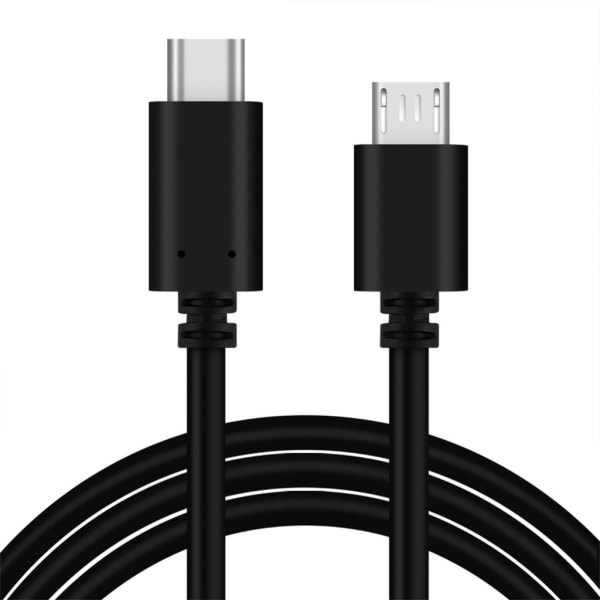 Kestävä PVC-USBC TypeC -mikro USB -datakaapeli Galaxy-S7/-S6:lle, HTC-Onelle ja muille - 0,5 m 1 m 1,5 m (musta)