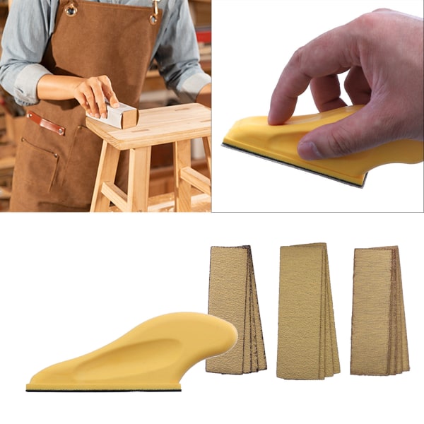 Minihandtagsslipsats & sandpapper för hantverk Träfinish Täta smala utrymmen