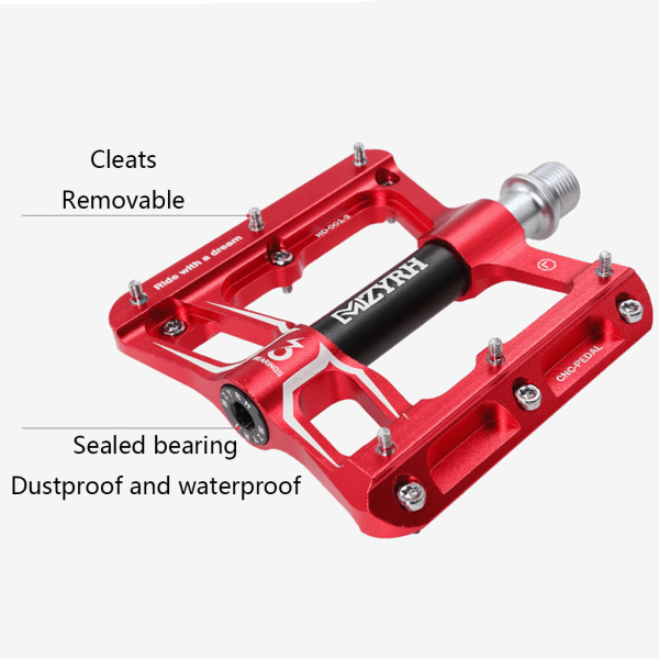 1 par Mountainbike halkfria platta pedaler i aluminiumlegering 3 förseglade lagerpedaler Blue