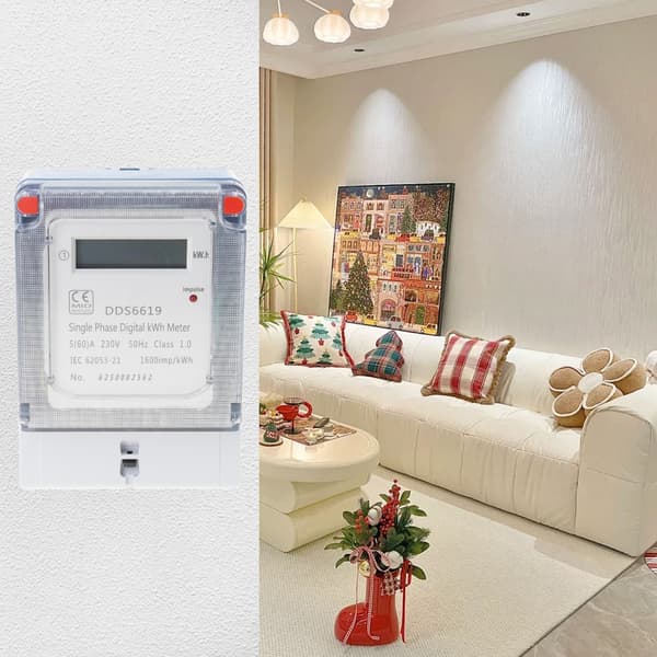 Väggmonterad hushållselmätare med LCD-display för effektiv hantering
