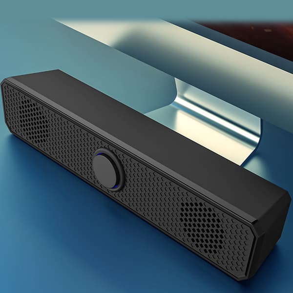 Mini Soundbar til PC Desktop Computer Bærbare Computere Sort