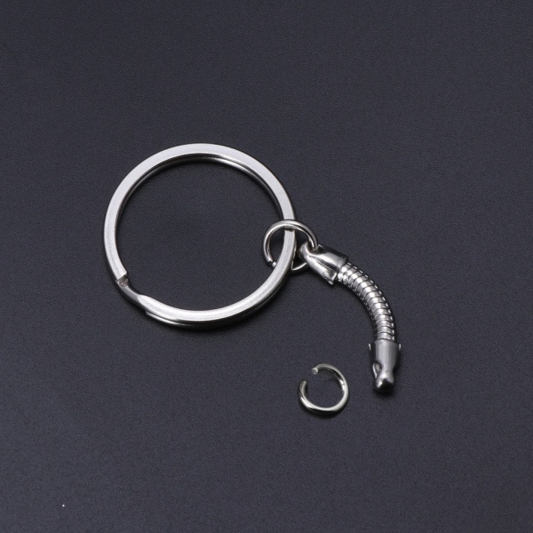 Gör-det-själv-nyckelring Silver Tone Nyckelringar för män Nyckelringar Ormkedja Berlocker Smycken Nyckelring med ormkedjeringar