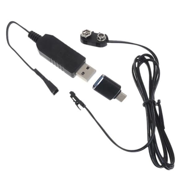 9V batterieliminatorbyte 9-volts batteri USB typ C 5V till 9V adapter