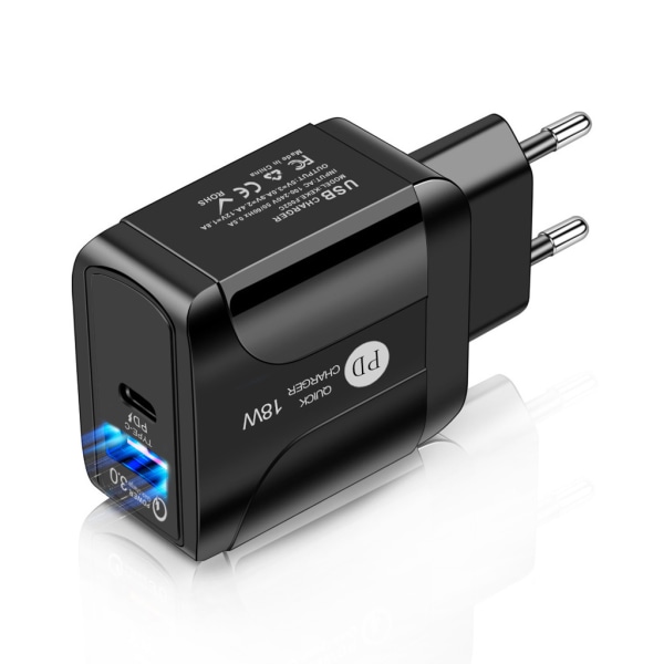 Universal Quick Charge 3.0 18W PD USB Lader Mobiltelefonlader Hurtiglader
