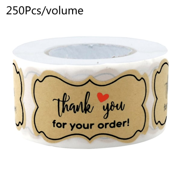 250 st Tack för din beställning Klistermärken Handgjorda Bakning Förpackning Sigill Etiketter