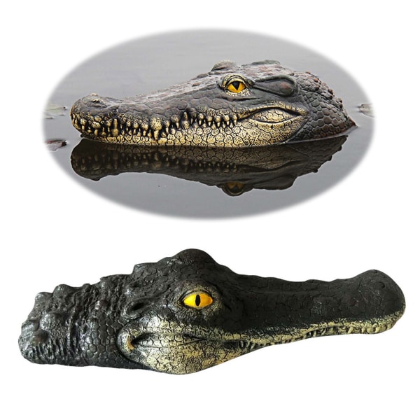 Kelluva krokotiilille pään vesisyötti Simulaatio Realistinen alligaattorilampi allas Puutarha taidekoristelu