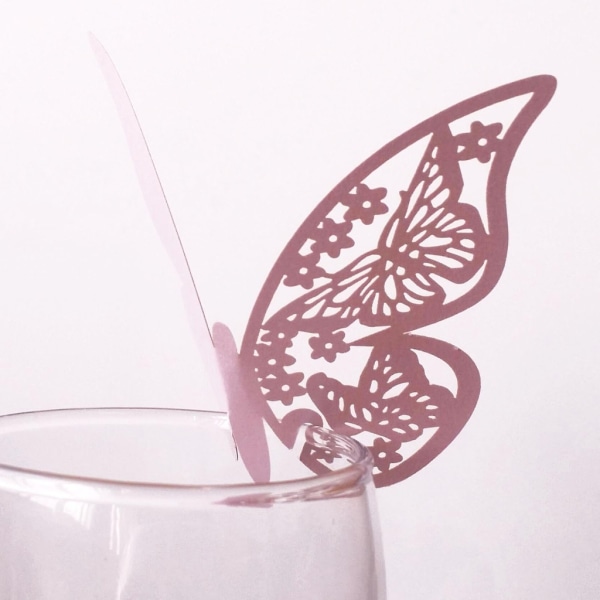 100 st Butterfly Namn Place Card Multipurpose dekorativa kortprydnad Light purple