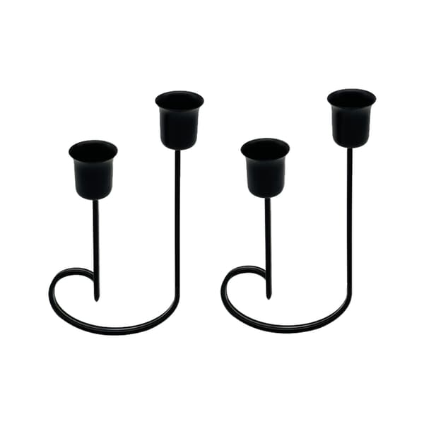 Jern Telysholdere Dekorative Lysestaker, Doble Lysestaker
