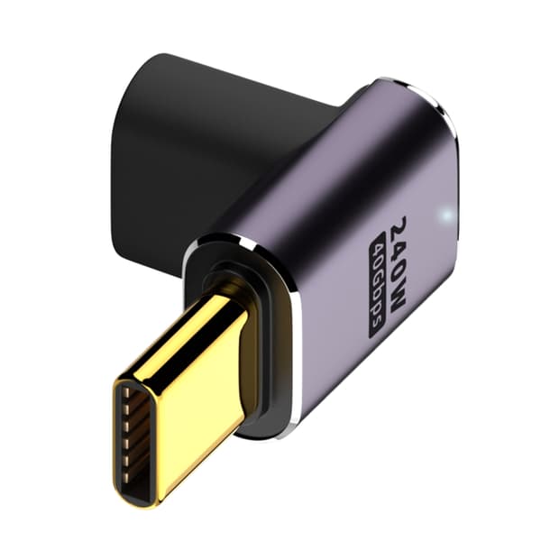 Multistandard USB C-adaptere U-form rettvinklet adapter Type C Hunn til Type C Hann 40 Gbps Rask dataadapter