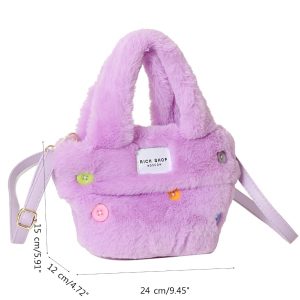 2023 NY Crossbody-väska för flickor, kvinnor, trendig plyschväska med stor kapacitet Pink