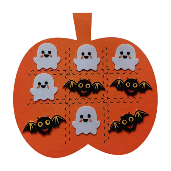 Halloween Tic-Tac-Toe Huopapulmalautapeli lapsille Sarjakuva Ghost Bat Kurpitsamatto Shakkialusta Vanhemman ja Lapsen vuorovaikutuslelut Kodinsisustus