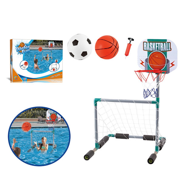 Flydende Basketballkurv Mål Poolside Vand Pool Basketball Fodbold Mål Net Style E