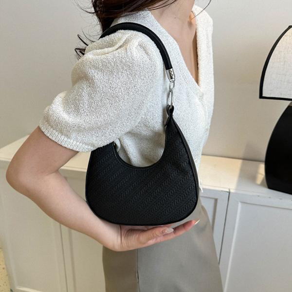 2023 underarmstaske Trendy armhule-tote-tasker Modehåndtaske Halvmånetasker White