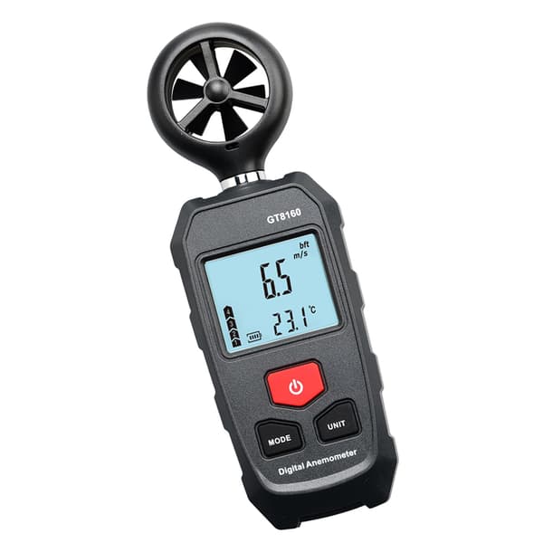 Lätt handhållen anemometer perfekt för väderövervakning och VVS-testning