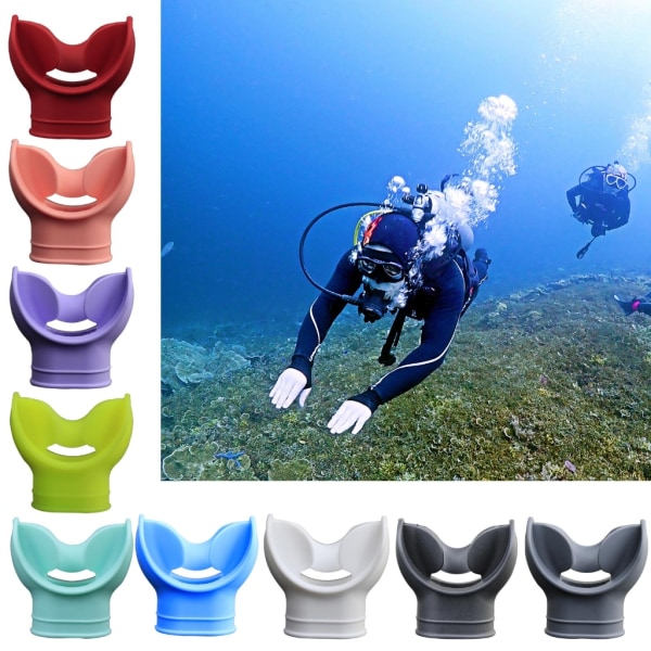 Blød silikonesnorkelmundstykke Scuba Diving Snorkel Regulator Mundstykke Red