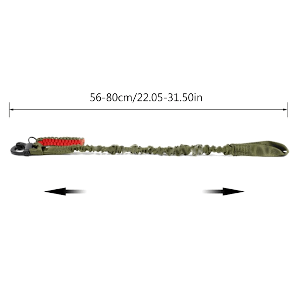 Inntrekkbar sikkerhetsstropp Lanyard Elastisk slyngestropp for utendørs jakt Armygreen