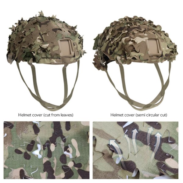 Praktisk hjälmöverdrag  Kamouflage stridshjälmöverdrag Hjälmöverdrag CP Jungle Leaf cut