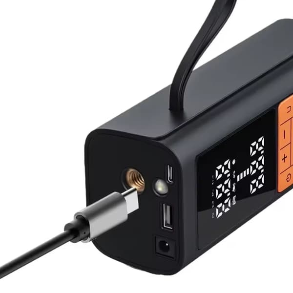 Elektriska bärbara luftpump trådlös däckpump luftkompressor med LED