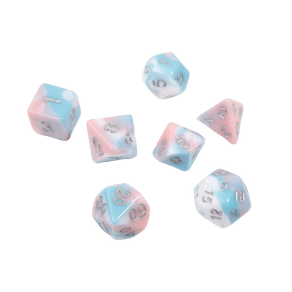 DND-terningsett 7PCS Polyhedral terninger for rollespill-som Dungeons-Dragon 3