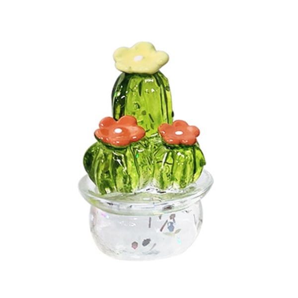 Resin Cactus Ornament Auto Center Console Bakspejlmontering Decors Desktop Gadget Søde Miniature Cactus figurer