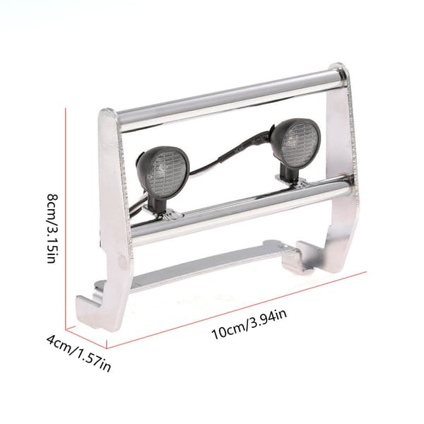 Frontfanger i rustfritt stål med 2 LED-lyssett for 82046-4 1/10